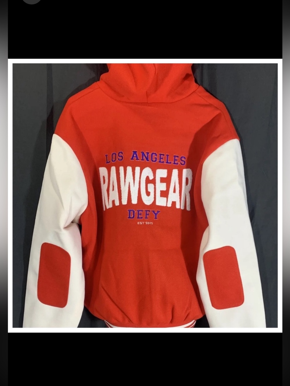 RAW GEAR MENS SZ S UNISEX
VARSITY JACKET HOODIE-MODEL RG547 NWT!